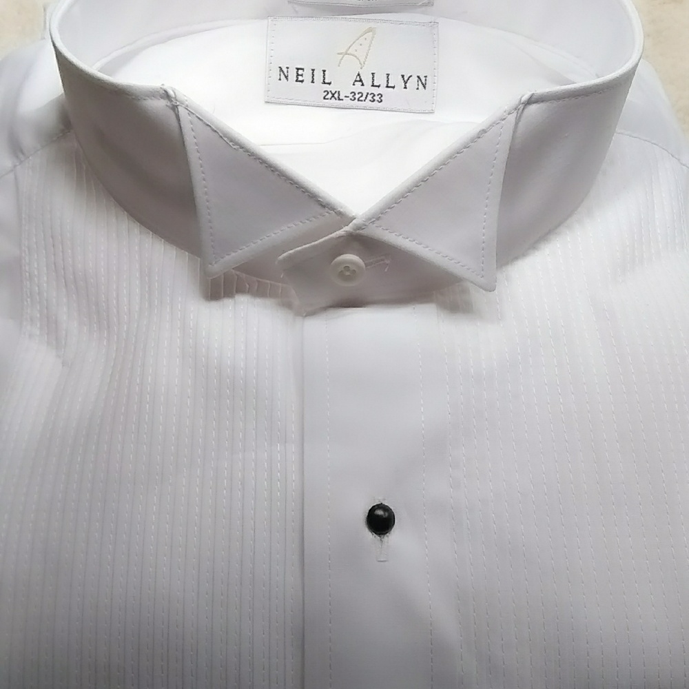 Neil Allyn 2X 32/33 sleeve NWT tuxedo shirt wings